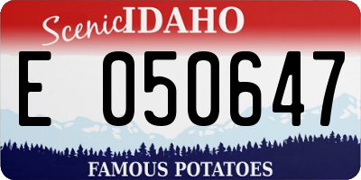 ID license plate E050647