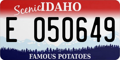 ID license plate E050649