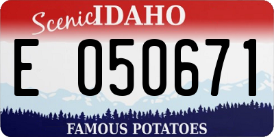 ID license plate E050671