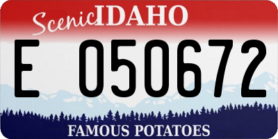 ID license plate E050672