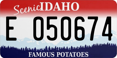 ID license plate E050674