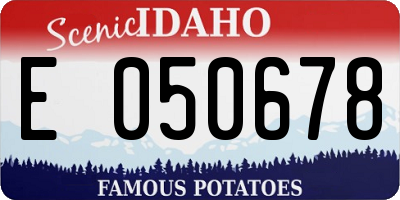 ID license plate E050678