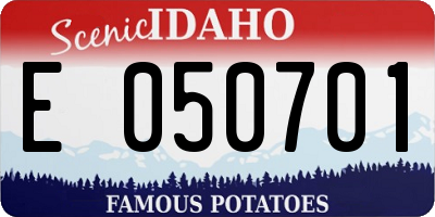 ID license plate E050701