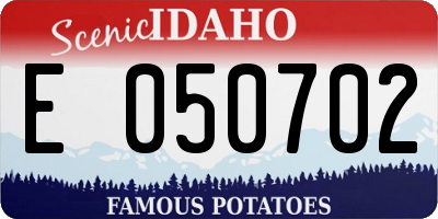 ID license plate E050702