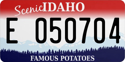 ID license plate E050704