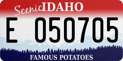 ID license plate E050705