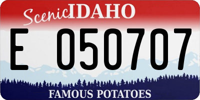ID license plate E050707