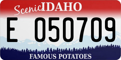 ID license plate E050709