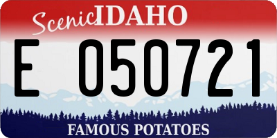 ID license plate E050721