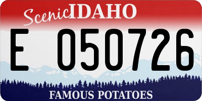 ID license plate E050726