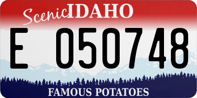 ID license plate E050748