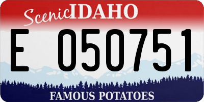 ID license plate E050751