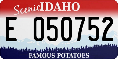 ID license plate E050752