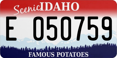 ID license plate E050759