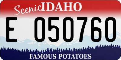 ID license plate E050760