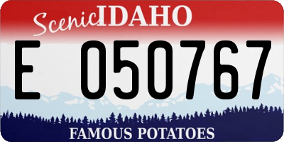 ID license plate E050767
