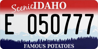 ID license plate E050777