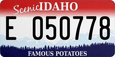 ID license plate E050778