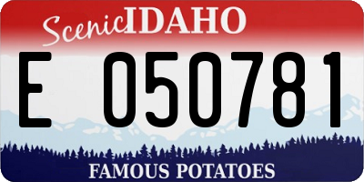 ID license plate E050781