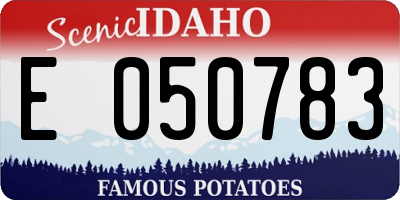 ID license plate E050783
