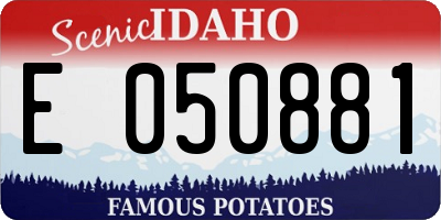 ID license plate E050881