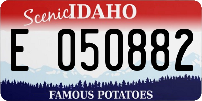 ID license plate E050882