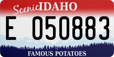 ID license plate E050883