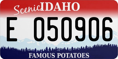 ID license plate E050906