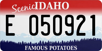 ID license plate E050921