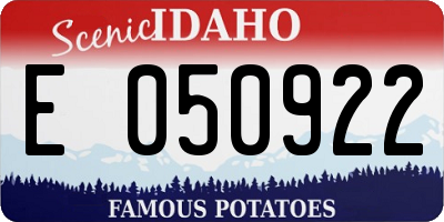 ID license plate E050922