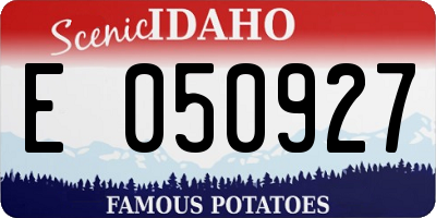 ID license plate E050927