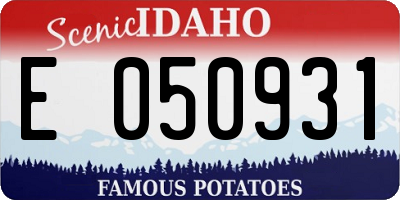 ID license plate E050931