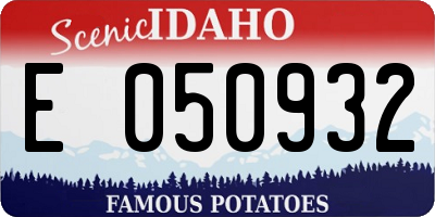 ID license plate E050932