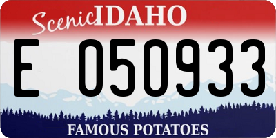 ID license plate E050933