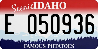 ID license plate E050936
