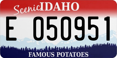 ID license plate E050951