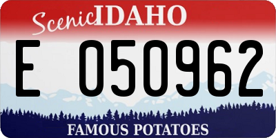 ID license plate E050962