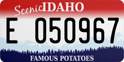 ID license plate E050967
