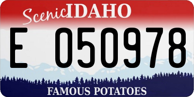ID license plate E050978