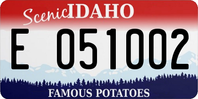 ID license plate E051002