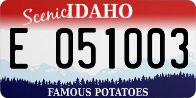 ID license plate E051003