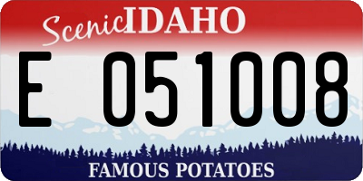 ID license plate E051008