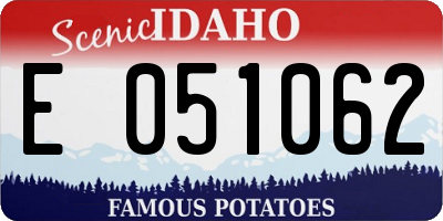 ID license plate E051062