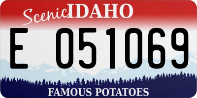 ID license plate E051069