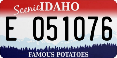 ID license plate E051076