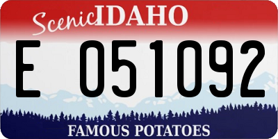 ID license plate E051092
