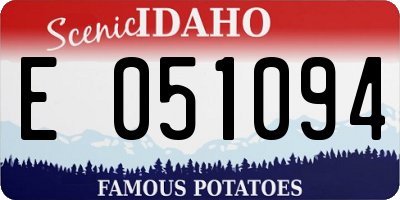 ID license plate E051094