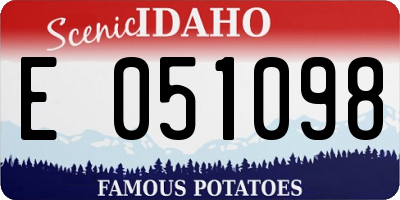 ID license plate E051098
