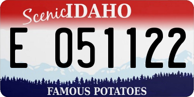 ID license plate E051122