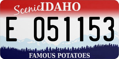 ID license plate E051153